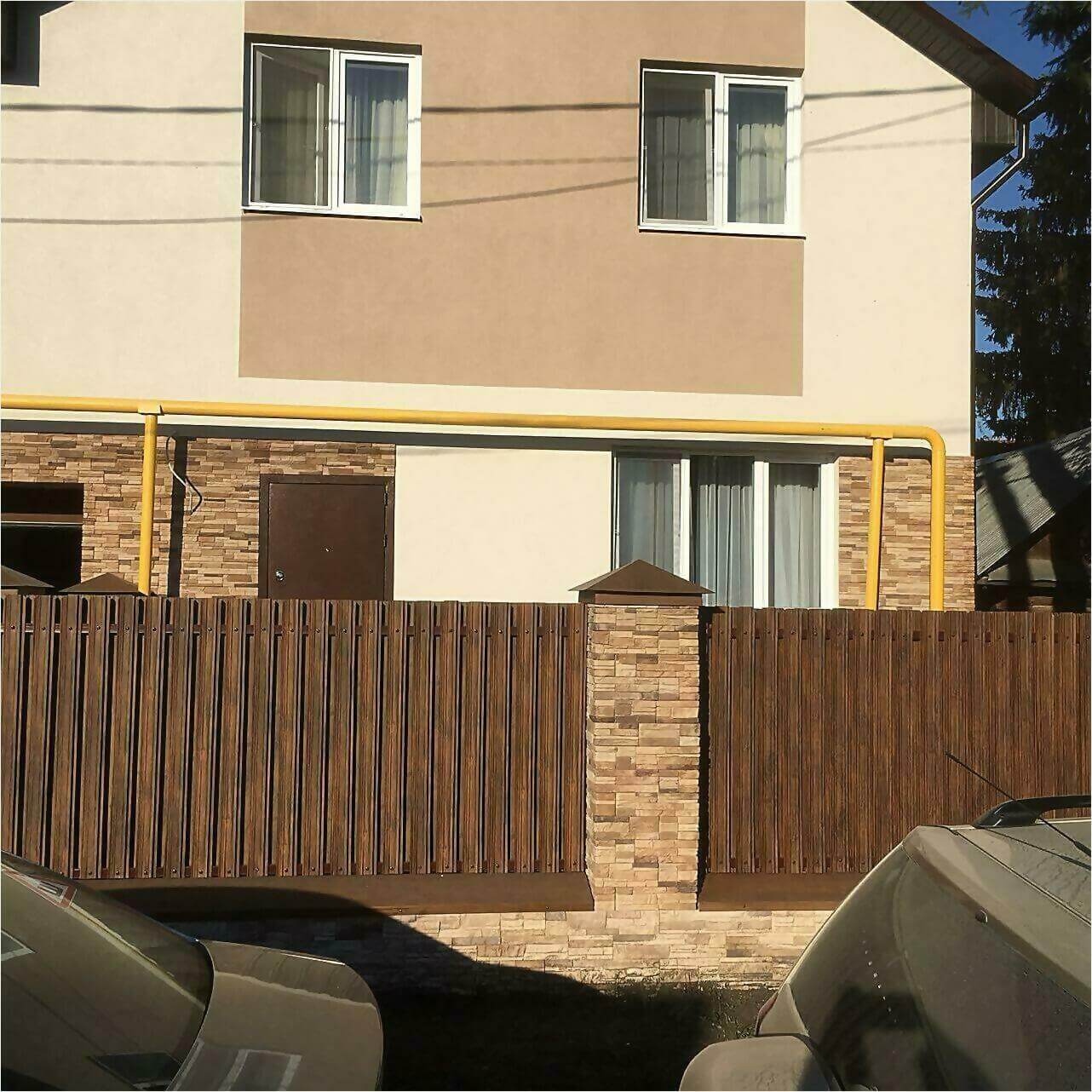 забор из штакетника 70м каштан фото1 в Краснодаре
