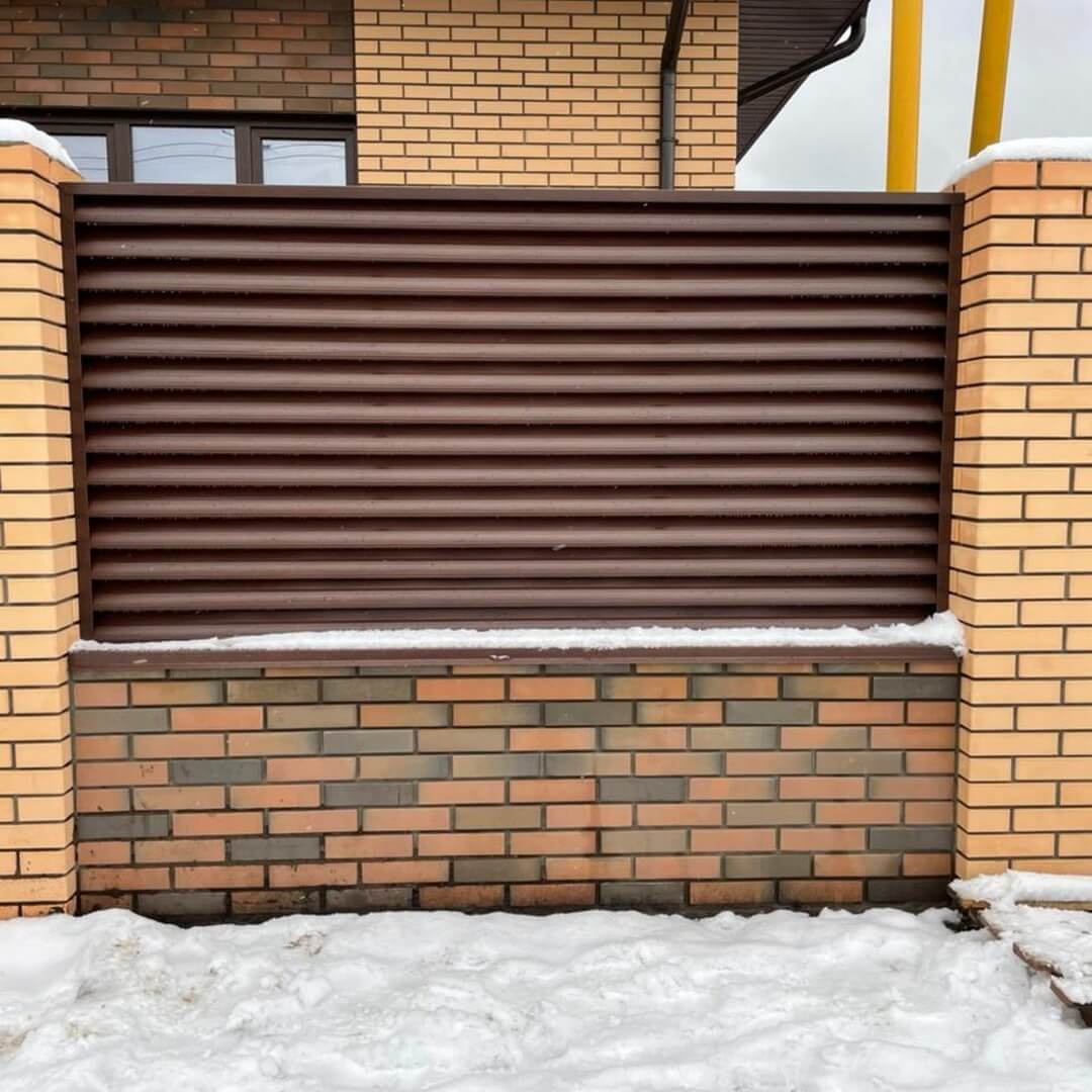 Забор-жалюзи ral8017/8017 шоколад двухсторонний фото6 в Краснодаре