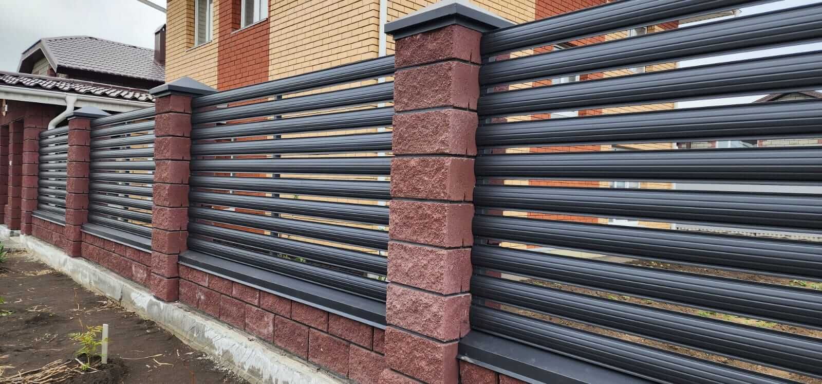 Забор-ранчо из штакетника 21м RAL7024/7024 Серый Графит МАТТЕ двусторонний в Краснодаре