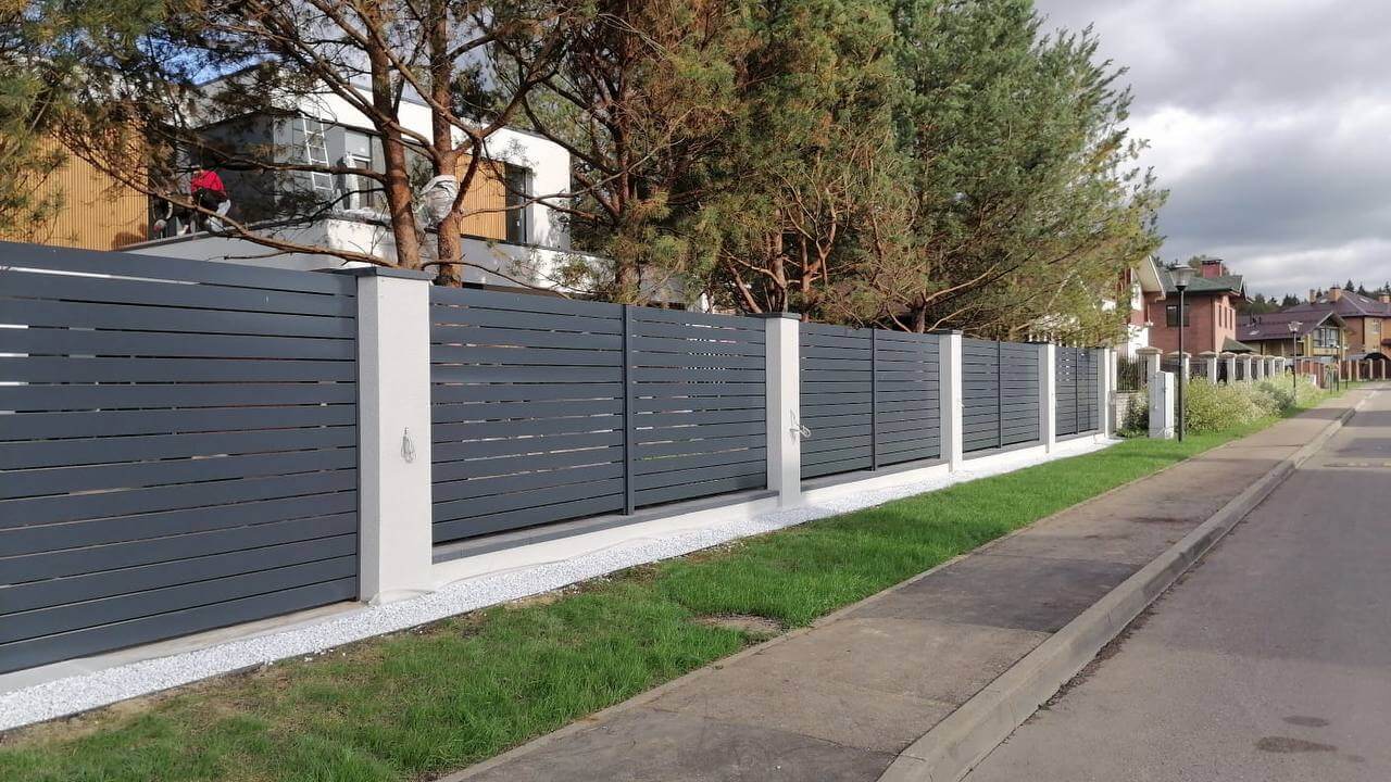 Забор-ранчо из металлопланкена 36м RAL7024 Серый Графит в Краснодаре