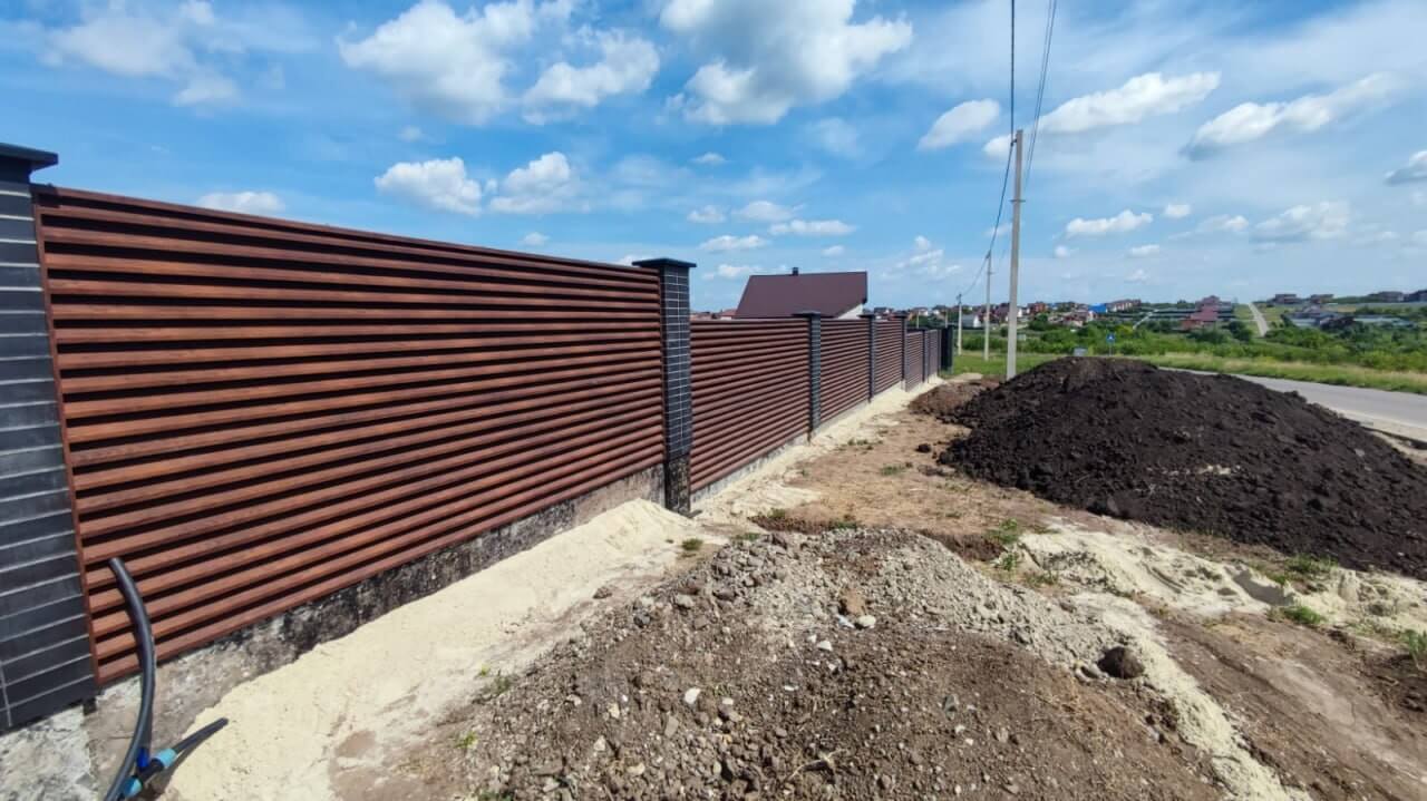 Забор-жалюзи из ламелей 54м ЭКО-Z Античный Дуб (SteelArt) фото 1 в Краснодаре