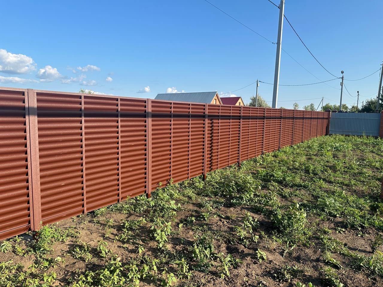 Забор из ламелей Еврожалюзи 53м RAL8017/8017 Шоколад двусторонний МАТТЕ в Краснодаре