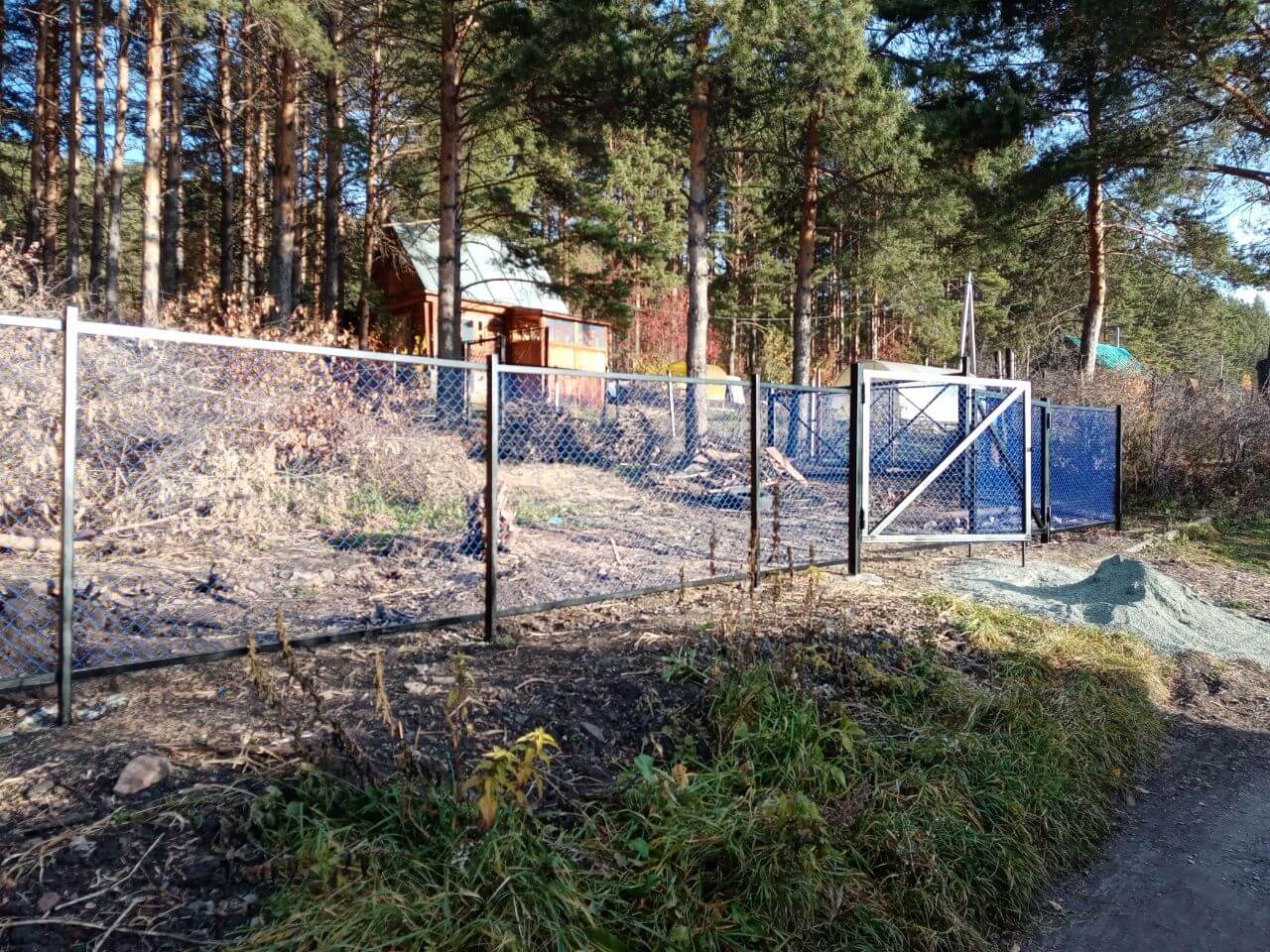 Забор из сетки рабица 76м с полимерным покрытием фото 8 в Краснодаре