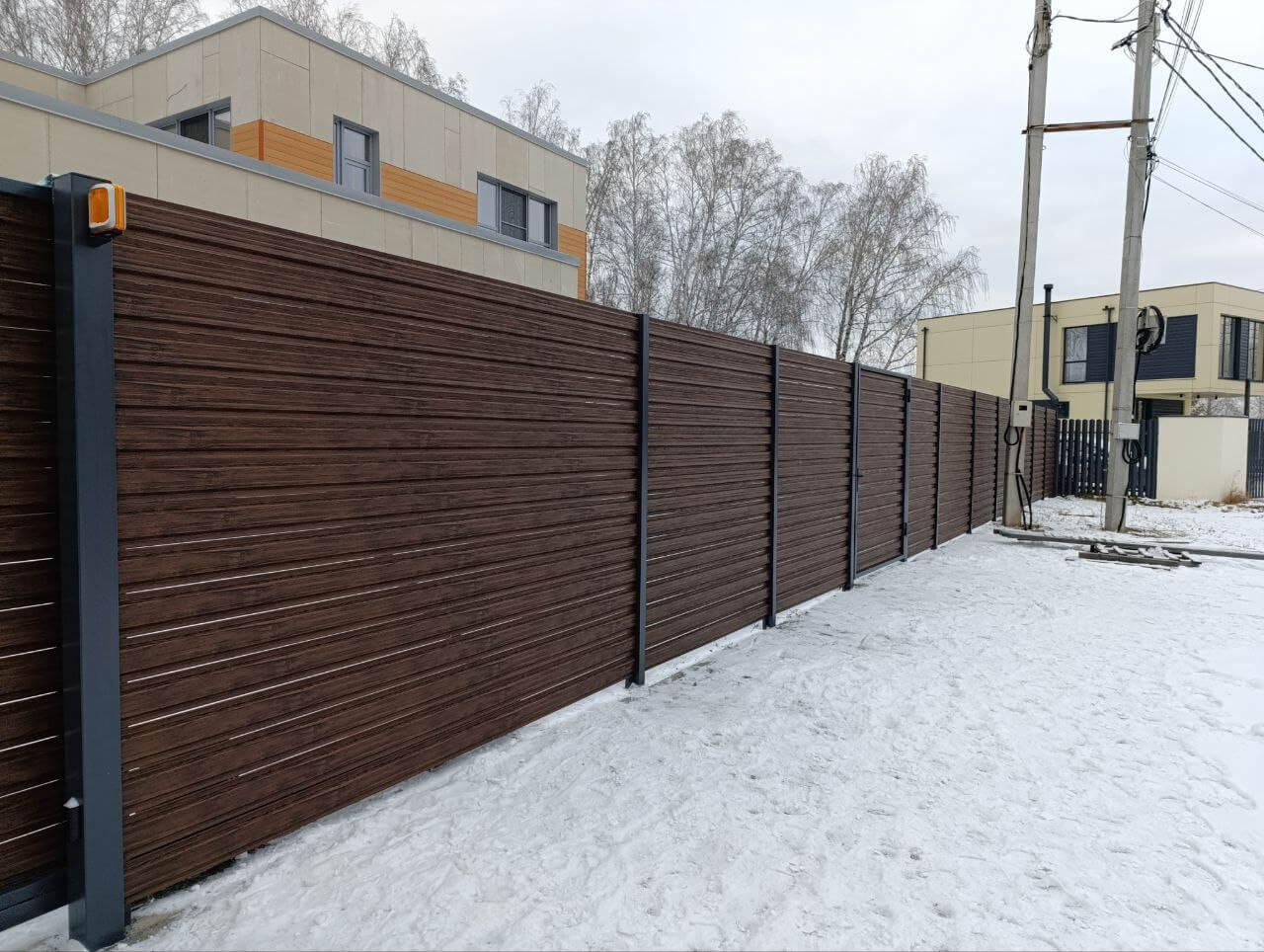 Забор-ранчо из евроштакетника 58м Темный Каштан 3D Принтек фото 4 в Краснодаре